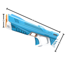 Pistola de água elétrica recarregável Tydf, acessório para jogos de água, mostrando seu tamanho e design compacto