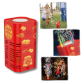 Máquina de bolhas tipo fogo de artifício recarregável Huntermoon, brinquedo de atividade com efeito de fogo de artifício em funcionamento