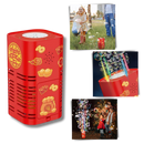 Máquina de bolhas tipo fogo de artifício recarregável Huntermoon, brinquedo de atividade com efeito de fogo de artifício em funcionamento