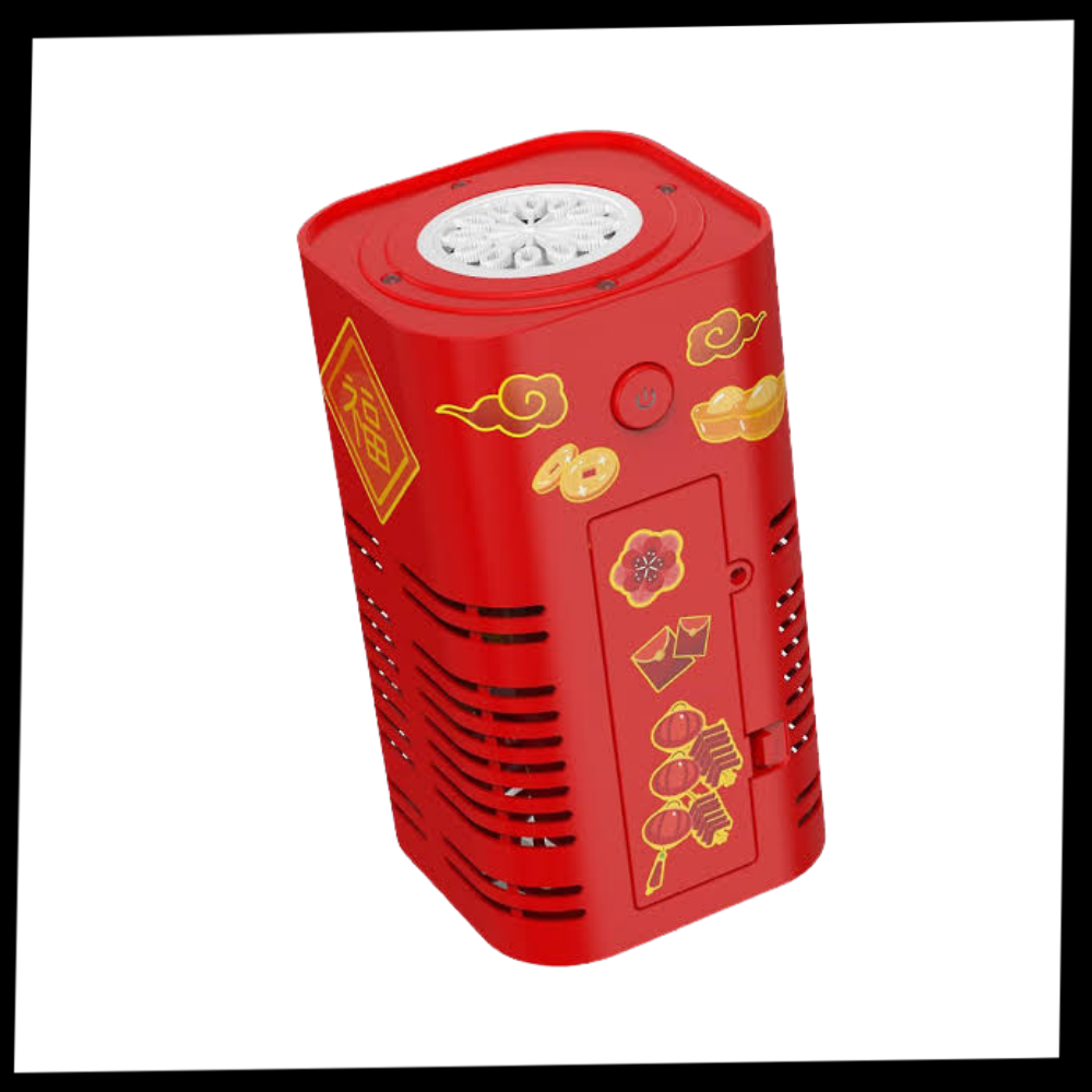 Máquina de bolhas tipo fogos de artifício recarregável Huntermoon, brinquedo de atividade com efeitos visuais brilhantes.