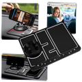 Tapete antideslizante e suporte de telefone para carro Relax Dream, peças de veículos pretas, ideal para segurança e praticidade.