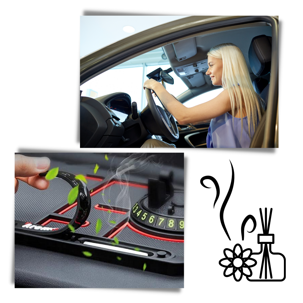 Tapete antiderrapante e suporte de telefone para carro Relax Dream, peça automotiva, preto, ideal para segurança e praticidade.