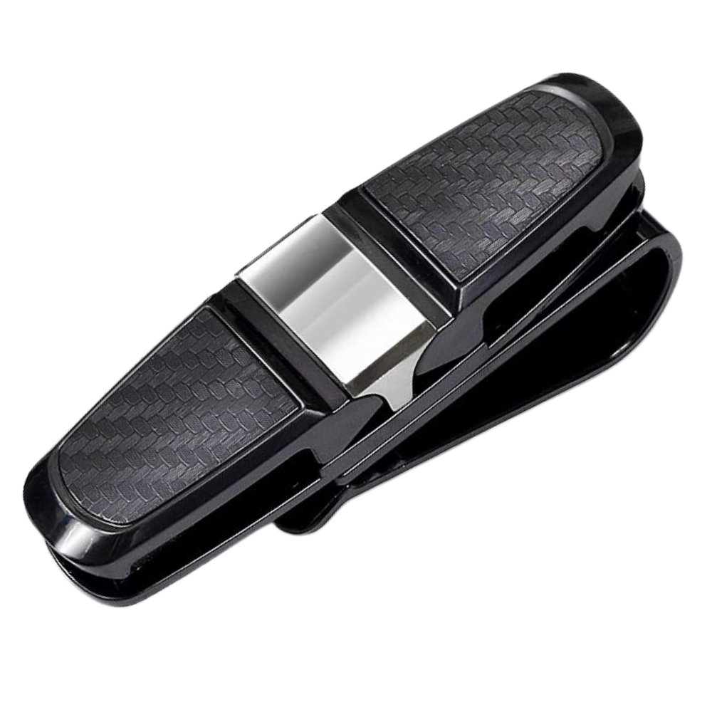 Porte-lunettes de soleil Relax Love pour pare-soleil de voiture, accessório de manutenção e decoração automotiva, na cor preta.