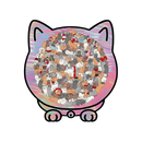 Quebra-cabeça de madeira relaxante com imagem de gato colorido, da marca Dynwave, ideal para atividades de lazer e concentração.