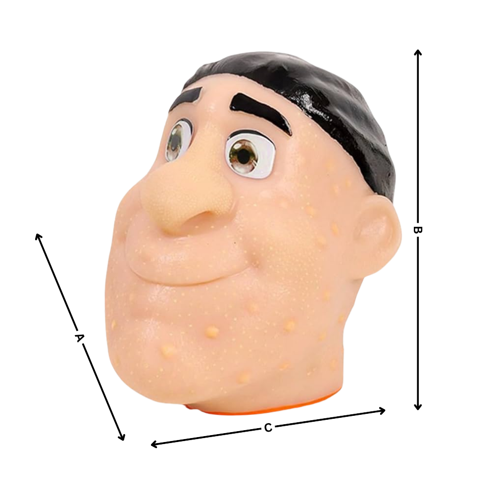 Brinquedo anti-estresse de silicone Purcolt, em forma de rosto para estourar espinhas, com textura realista e detalhes visuais.