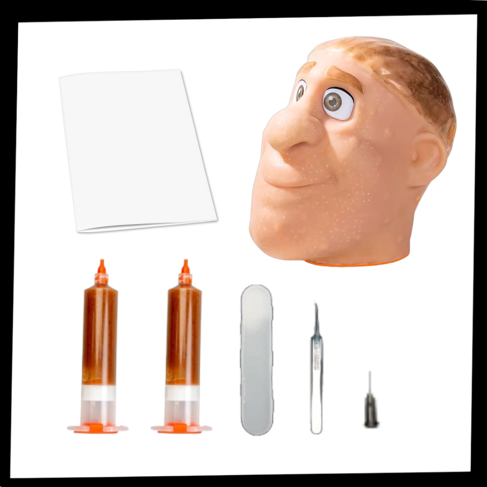 Brinquedo anti-estresse de silicone da Purcolt com design de rosto, para estourar espinhas fictícias de forma divertida e relaxante.