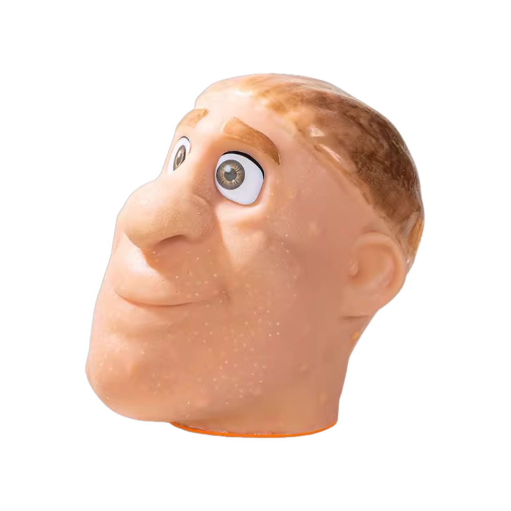 Brinquedo anti-estresse em silicone amarelo da Purcolt, imitando a explosão de cravos no rosto para aliviar o estresse.