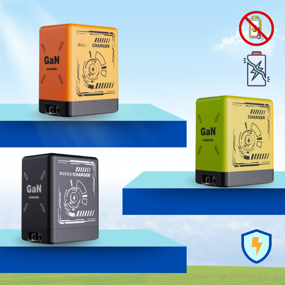 Carregador de parede duplo Ozerty France com cabo retrátil para carregamento eficiente de dispositivos eletrônicos.