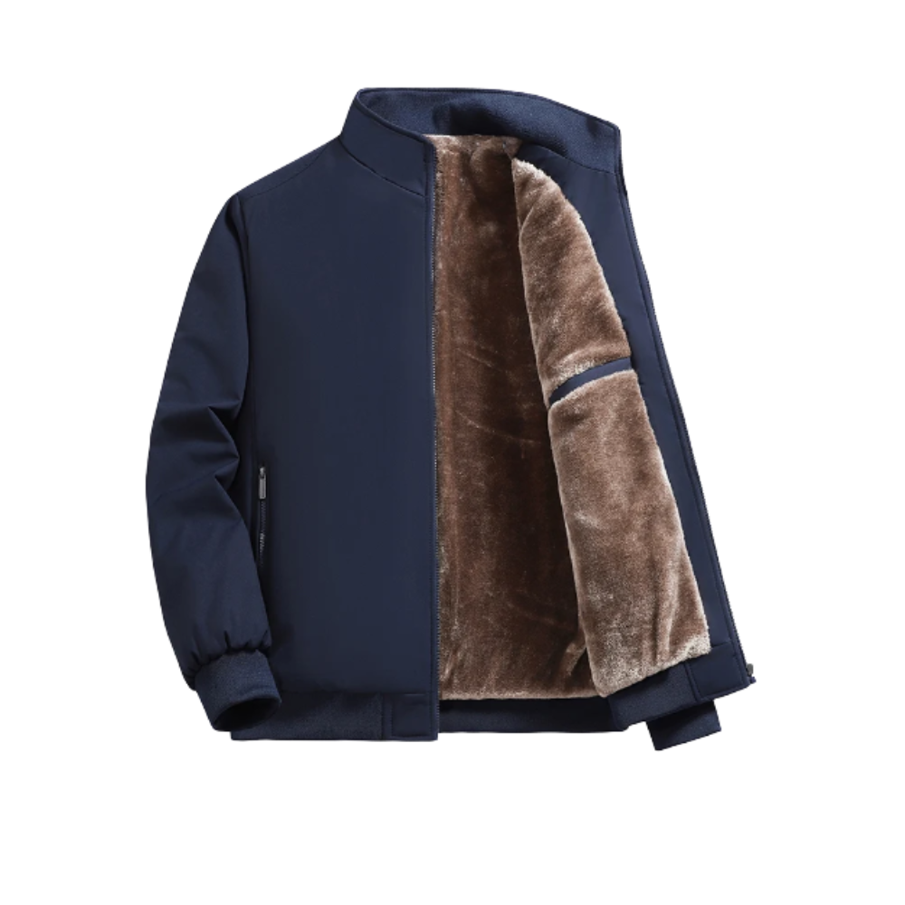 Jaqueta térmica grande tamanho reversível da Pearl Izumi, vestuário de inverno para atividades ao ar livre, na cor azul.