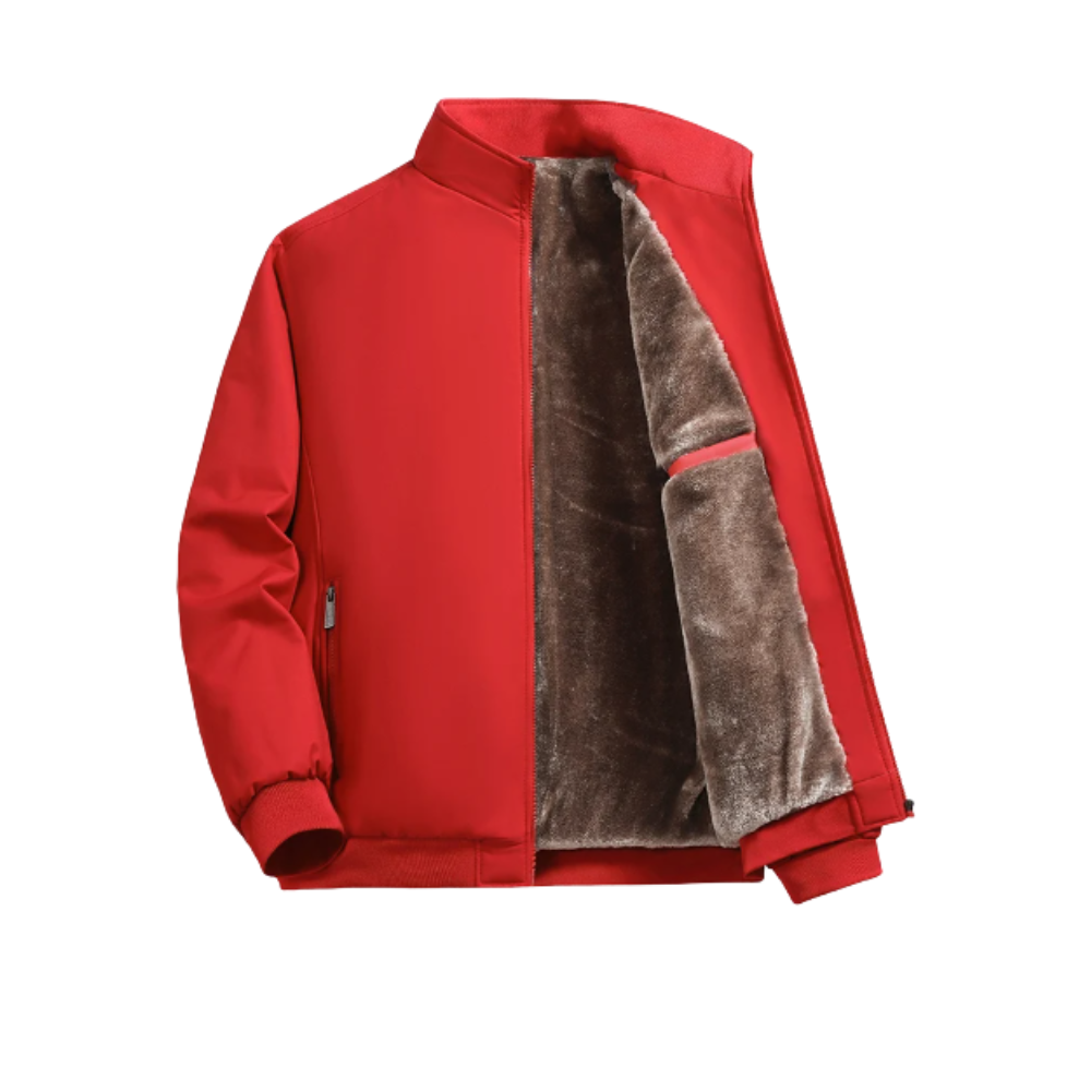 Jaqueta térmica grande tamanho da Pearl Izumi, reversible, ideal para atividades ao ar livre, em vermelho.