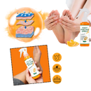 Spray revitalizante para os pés Liwei, com efeito suavizante e proteção, visível na imagem com embalagem de spray.
