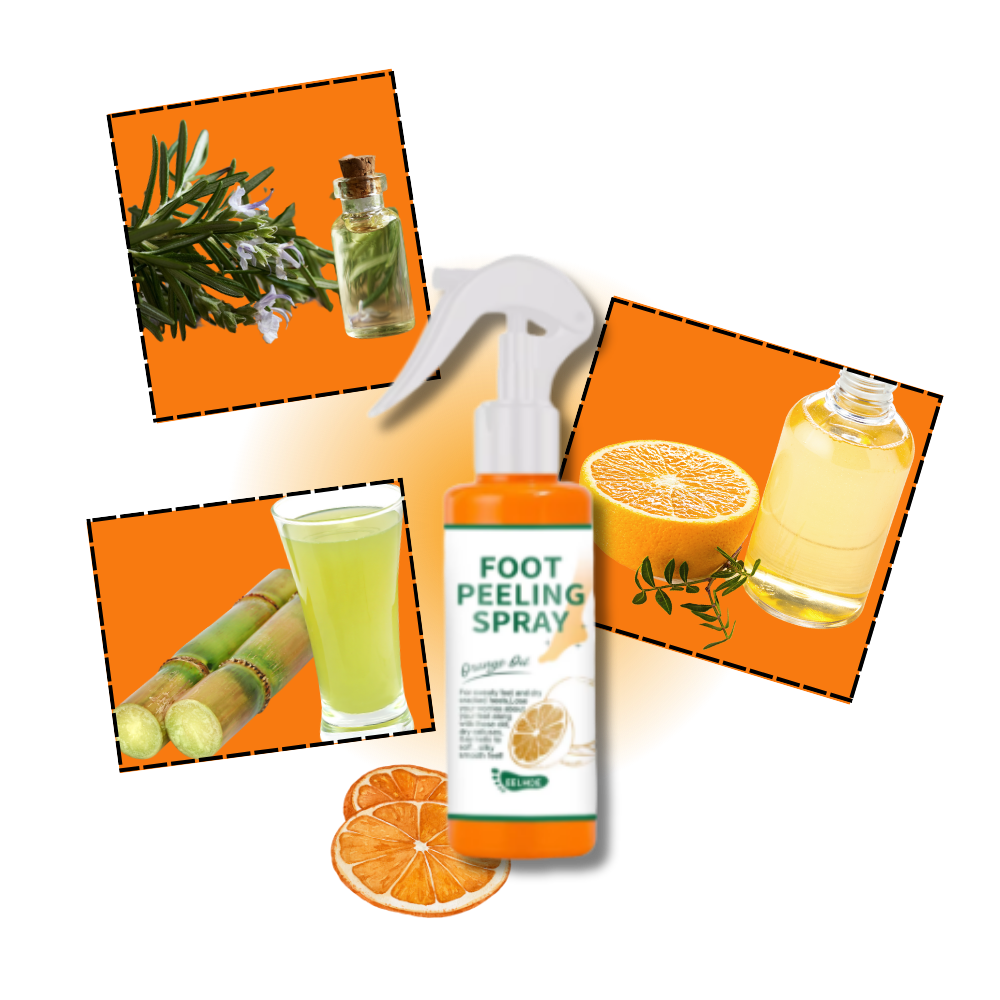 Spray revitalizante para pés Liwei com extratos botânicos, promove rejuvenescimento, suavidade e nutrição dos pés.