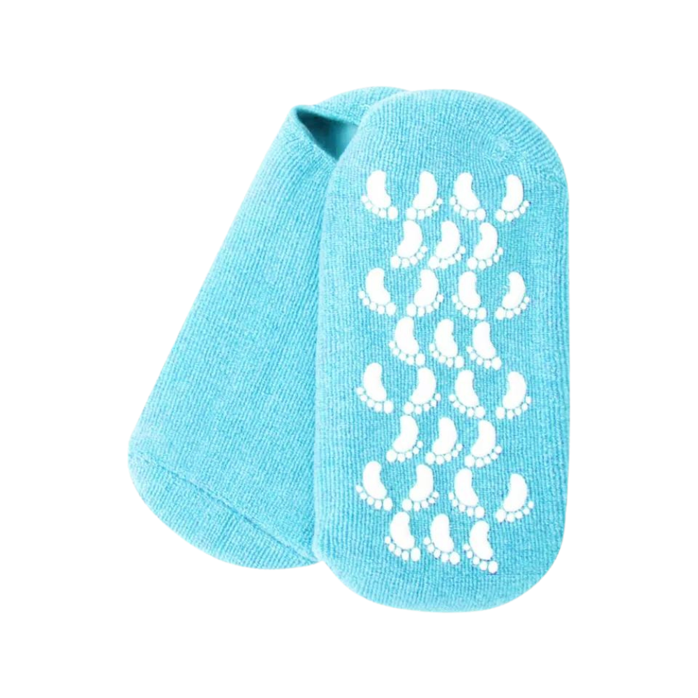 Meias de cuidados com loções revitalizantes azul da Unique Bargains, com tecnologia de cuidados para os pés.
