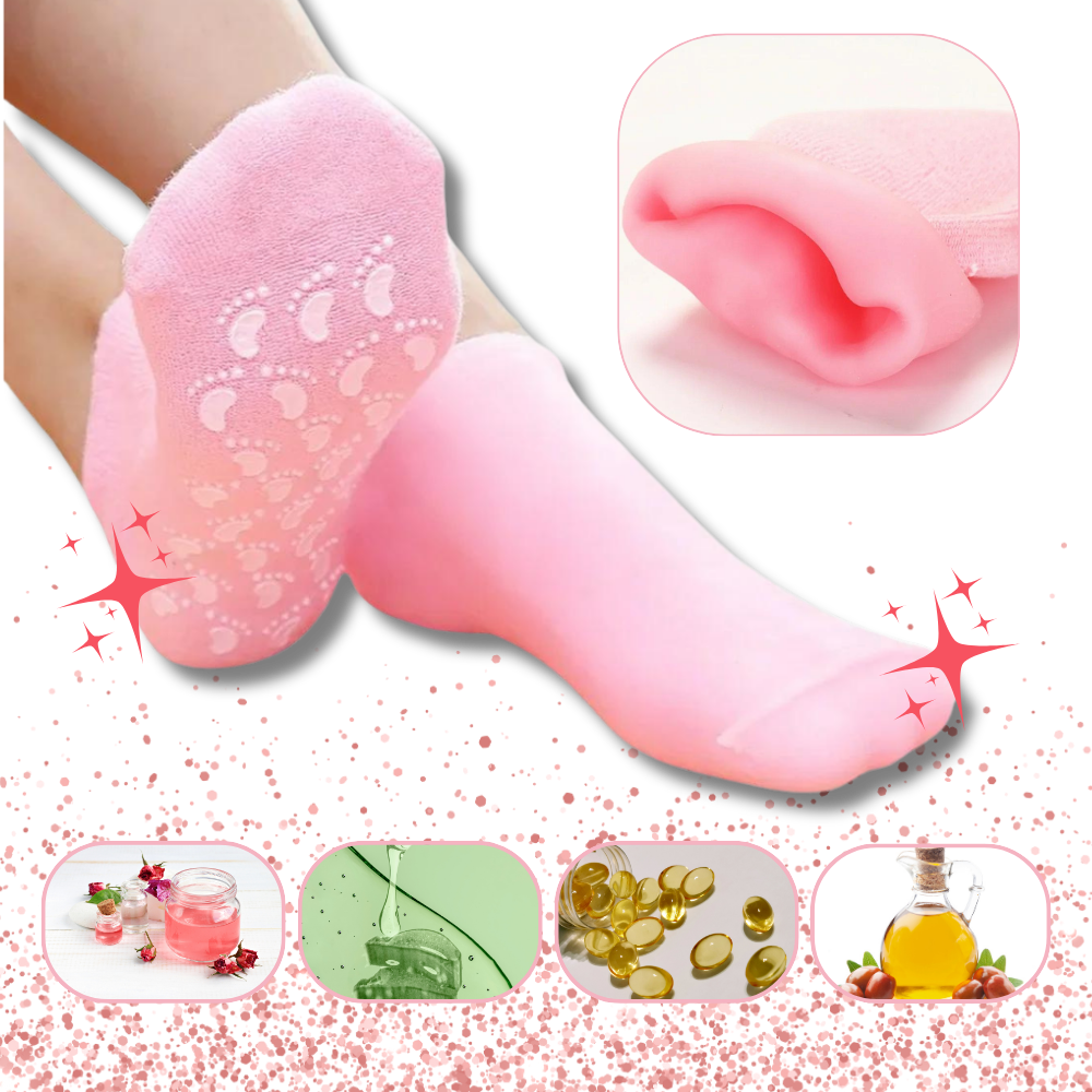 Meias de cuidado com loções revitalizantes da Unique Bargains, conforto luxuoso para pés com tecnologia de hidratação.