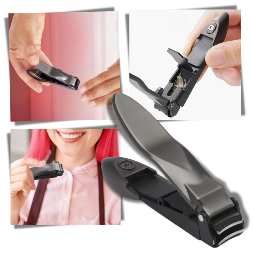 Coupe-ongles auto-coletores Rikastua, cosméticos, recipiente para coletar resíduos de unhas, design compacto e prático.