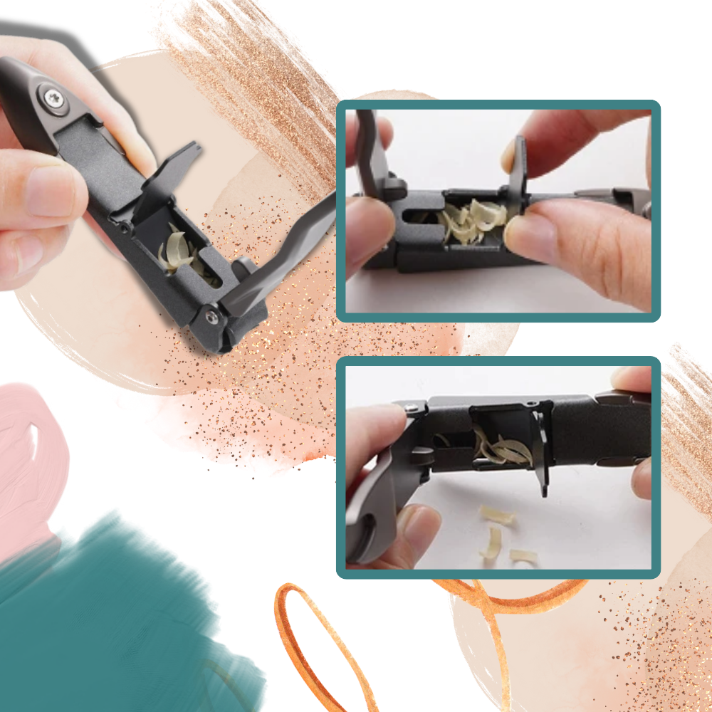 Coupe-ongles auto-coletores Rikastua, ferramenta de cosméticos em acabamento bronze para cortar unhas com praticidade