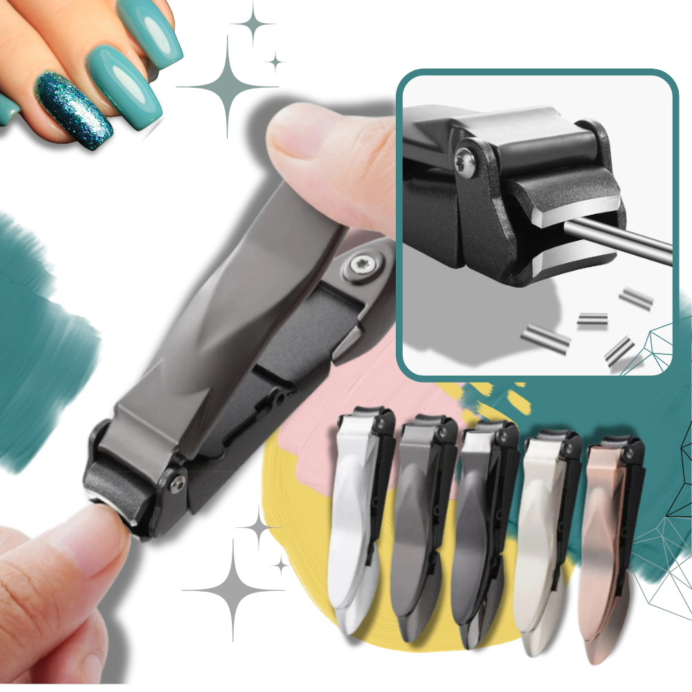 Corte de unhas com coupe-ongles auto-coletor da marca Rikastua, ferramenta de cosméticos com design prático e funcional.