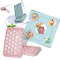 Conjunto de moldes de silicone para gelo redondo da Rikastua, utensílios de cozinha com moldes de gelo azuis.
