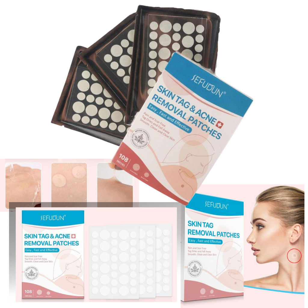 Patch de tratamento anti-excroissances cutâneas Rinhoo, produto cosmético para cuidados da pele visível na embalagem.