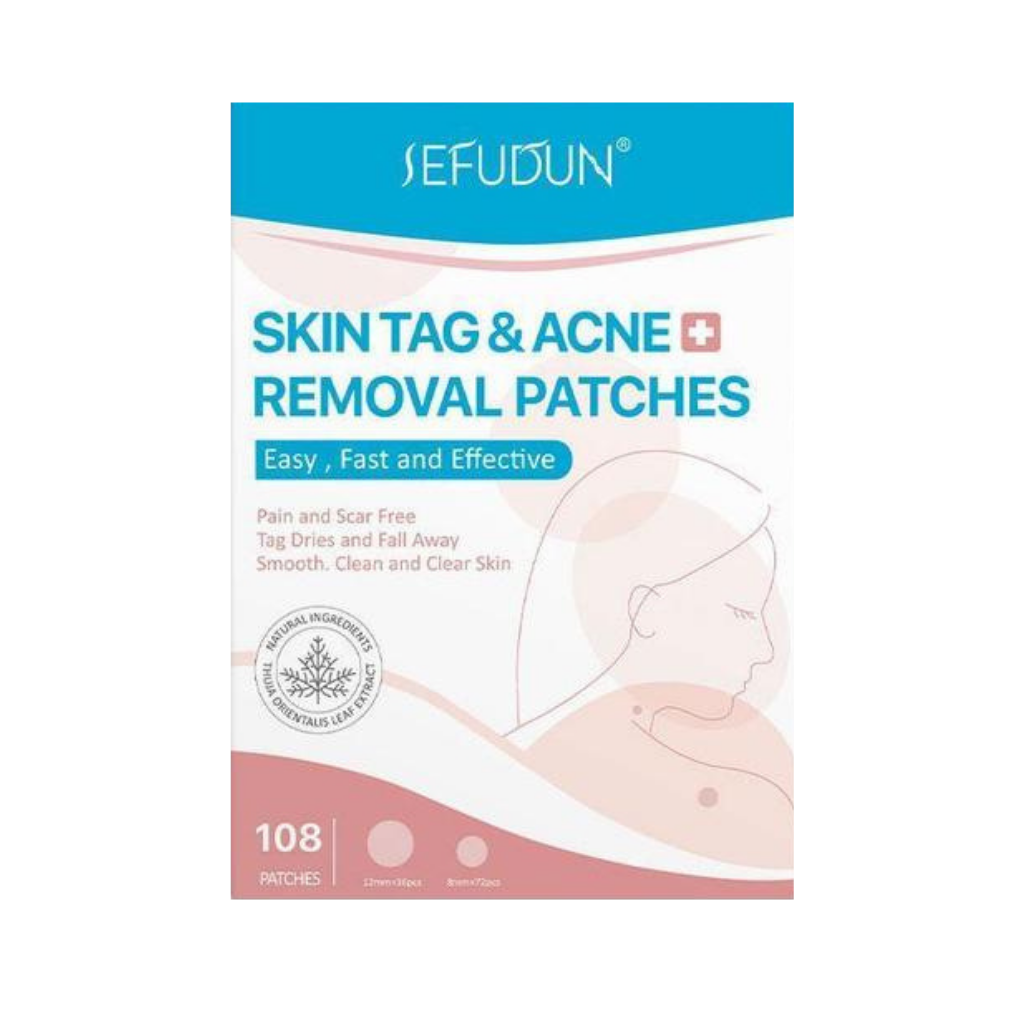 Adesivo de tratamento anti-excroissances cutâneas da marca Rinhoo, com textura e tamanho visíveis na imagem.