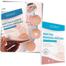 Patch de tratamento anti-excroissances cutâneas da Rinhoo, aplicação visível em pele com textura natural.