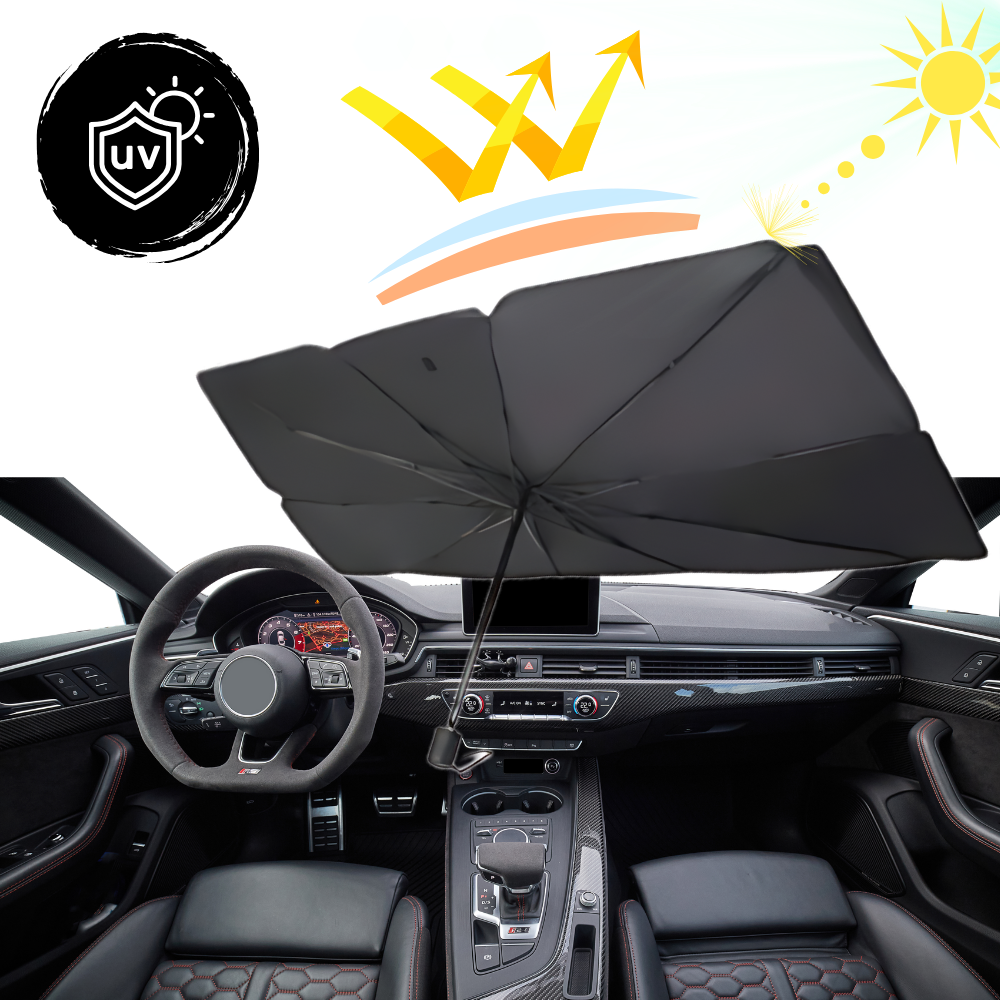 Cobertura de para-brisa de carro Rinhoo com proteção UV, acessório automotivo para proteger o interior do veículo contra raios solares.