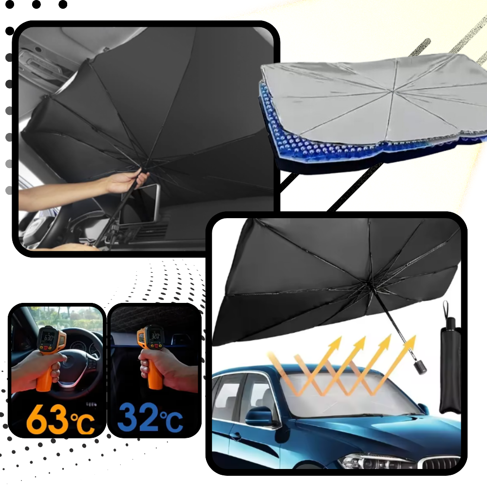 Parapluie para para-brisa de carro Rinhoo com proteção UV, peça de automóveis e motos, cobertura compacta e resistente.