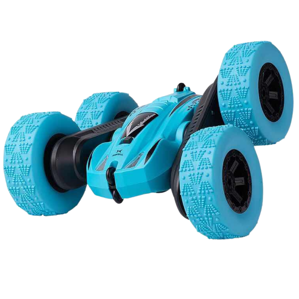 Carrinho de brinquedo telecommandado multidircional da Rolife, azul, com design compacto e rodas para direção fácil.