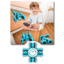 Carro teledirigido multi-direcional Rolife, brinquedo de controle remoto azul com design compacto e funcionalidade de direção múltipla.