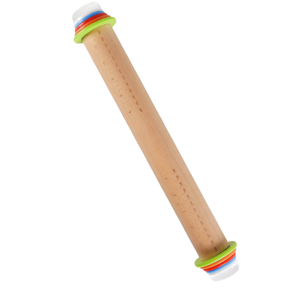Rolo de massa ajustável da Haywood Market, utensílio de cozinha em madeira para abrir massas de forma uniforme.