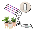 Quatro lâmpadas LED de crescimento horticole Ruanq para plantas de interior e exterior, luz branca brilhante e eficiente.