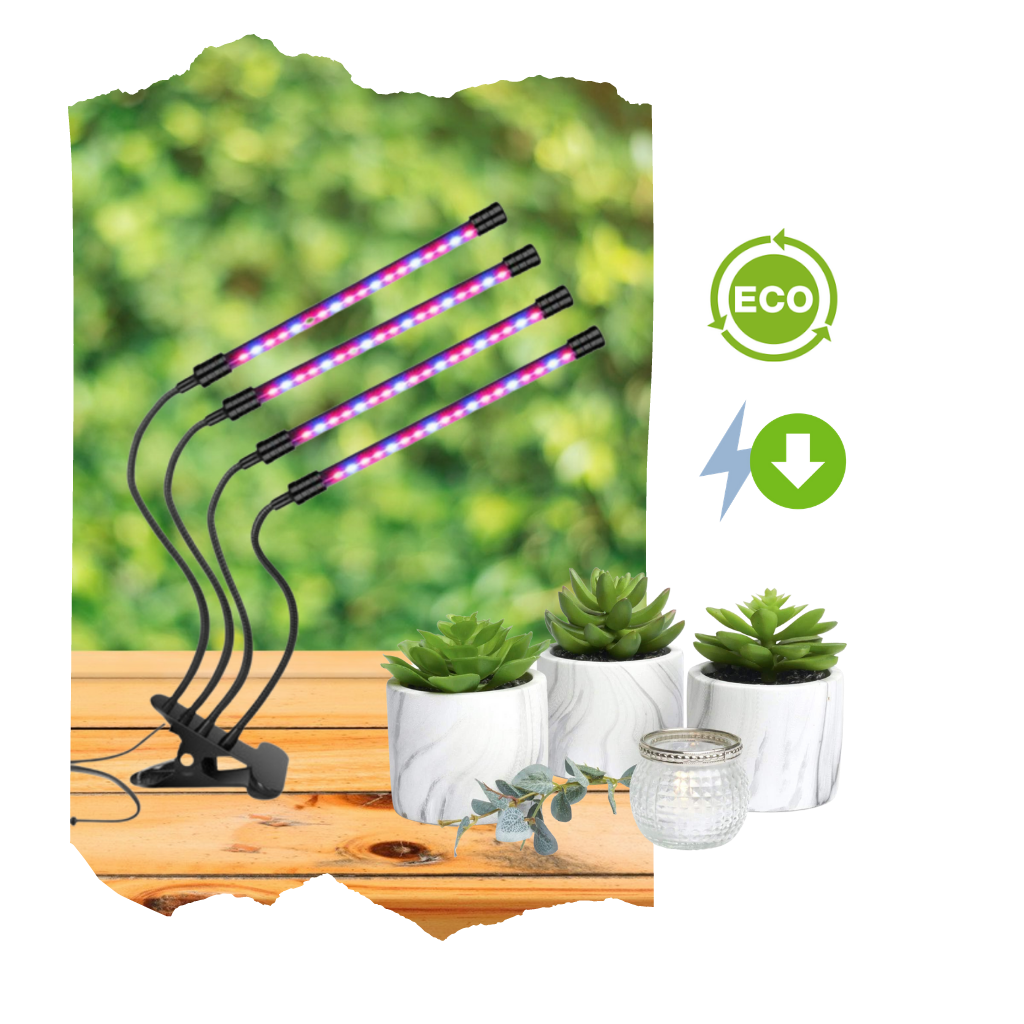 4 lampadas LED de crescimento horticole Ruanq para plantas de interior e exterior, iluminando plantas com luz de alta eficiência