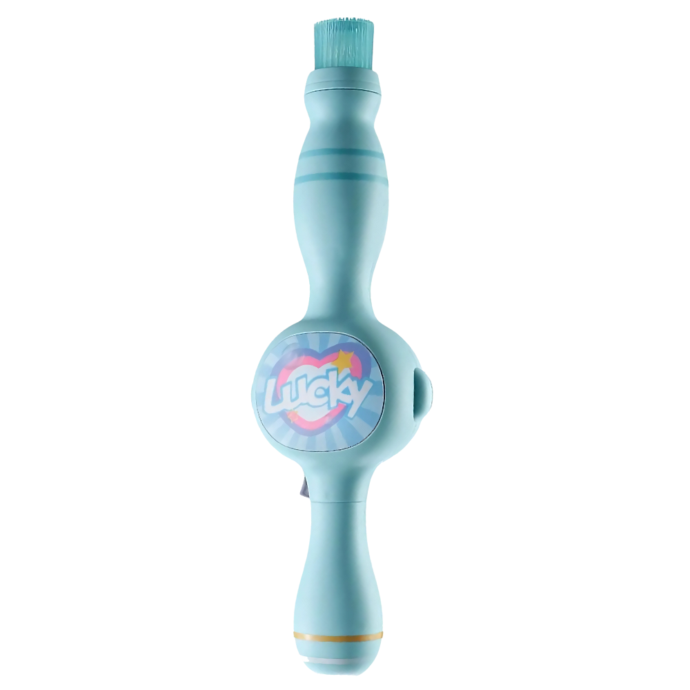 Brinquedo de atividade Rucky Máquina Baguete à Bolhas em rosa, com detalhes coloridos e design divertido para crianças.