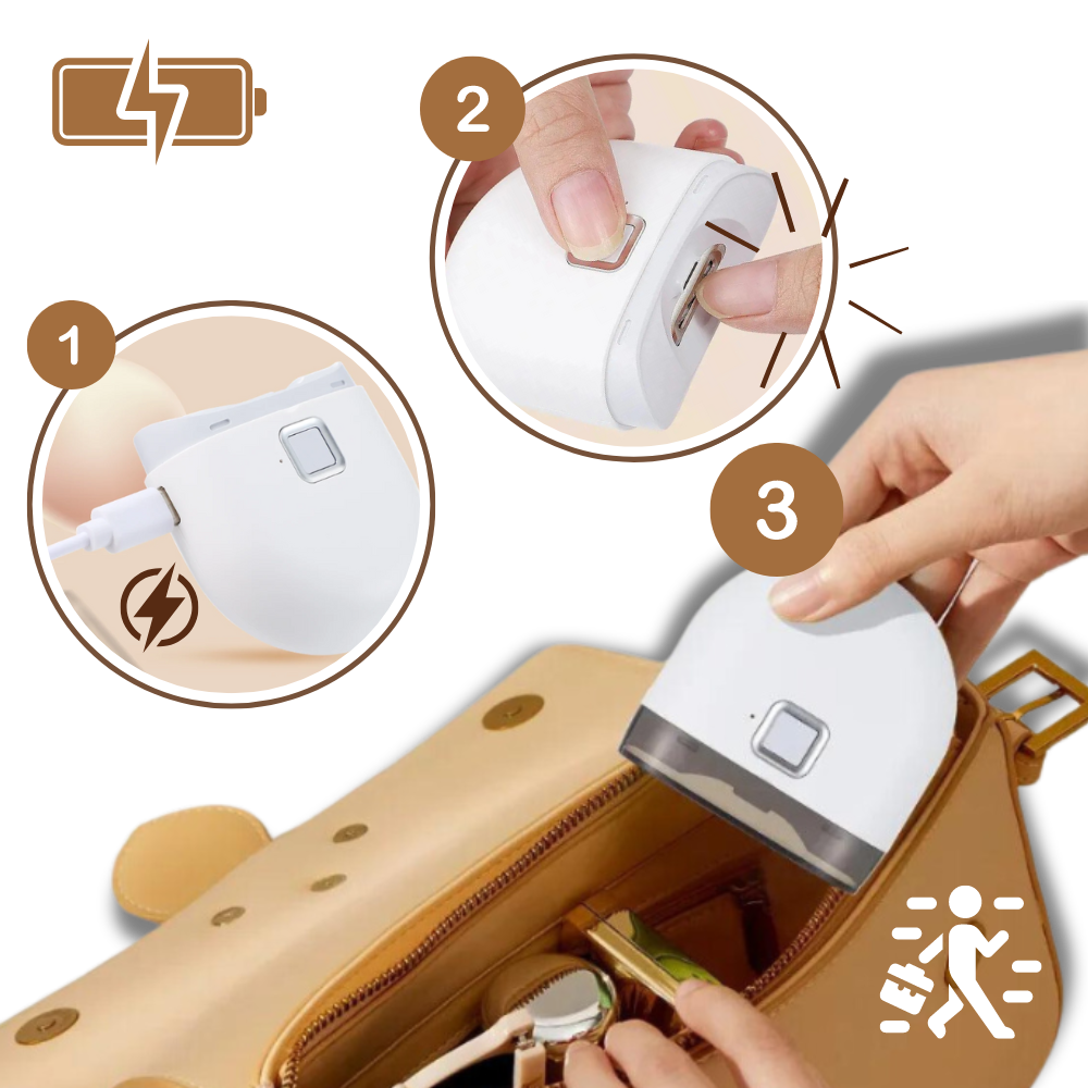 Corte unhas elétrico Ruhiku GW de dupla velocidade, aparelho compacto para manicure e cuidado das unhas.
