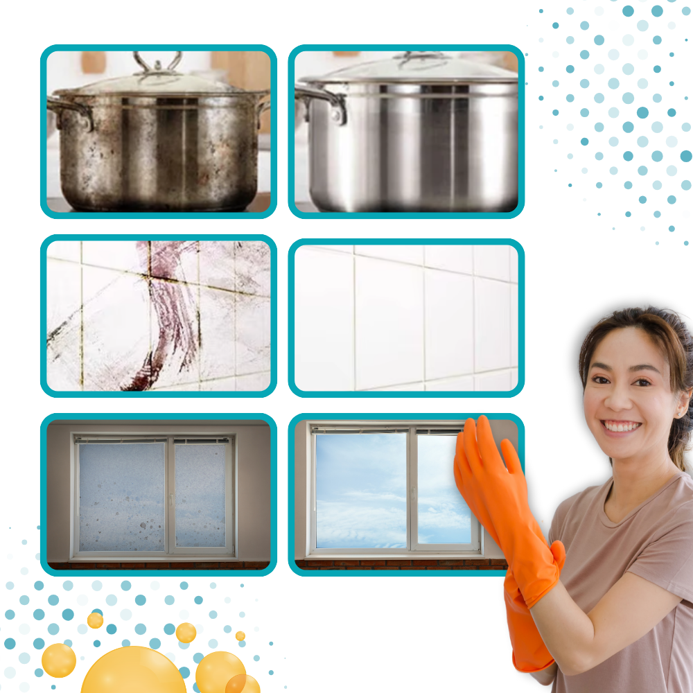 Produto de limpeza antirrust com óleo de coco da Fitags, mostrando uma superfície limpa e protegida contra ferrugem.