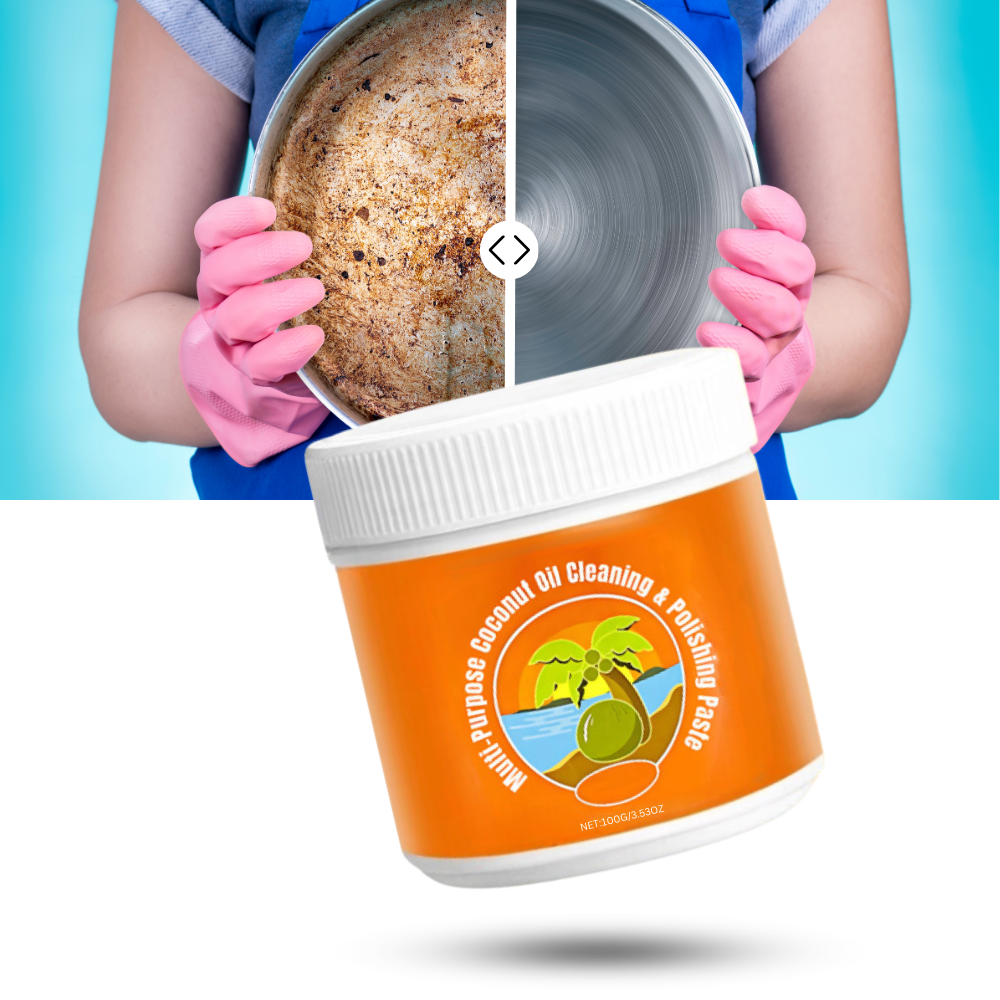 Produto de limpeza Fitags com óleo de coco para remover ferrugem e antirruído, com embalagem e aplicação visíveis.