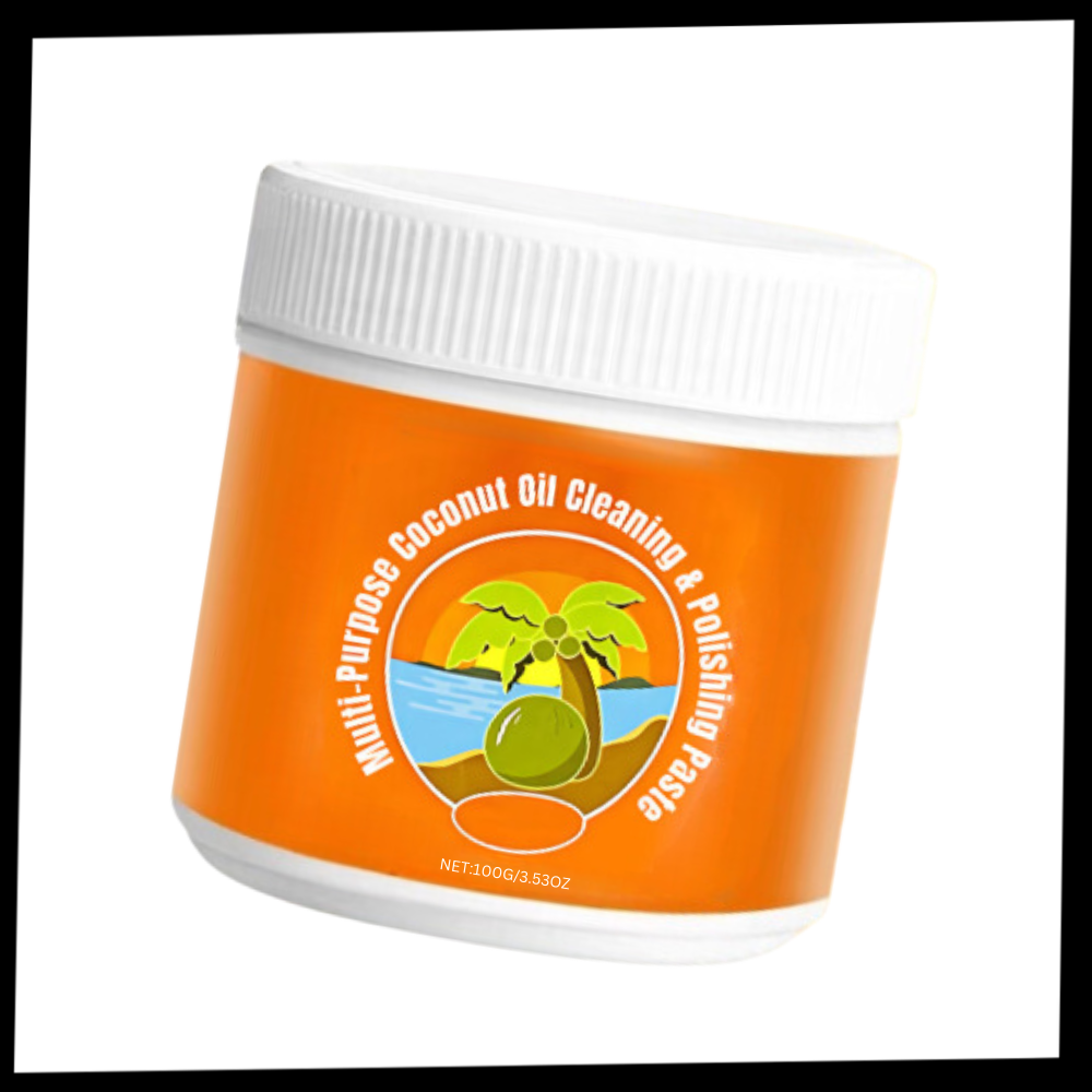 Produto de limpeza Fitags com óleo de coco para remover ferrugem e manchas de ferrugem, embalagem visível na imagem.