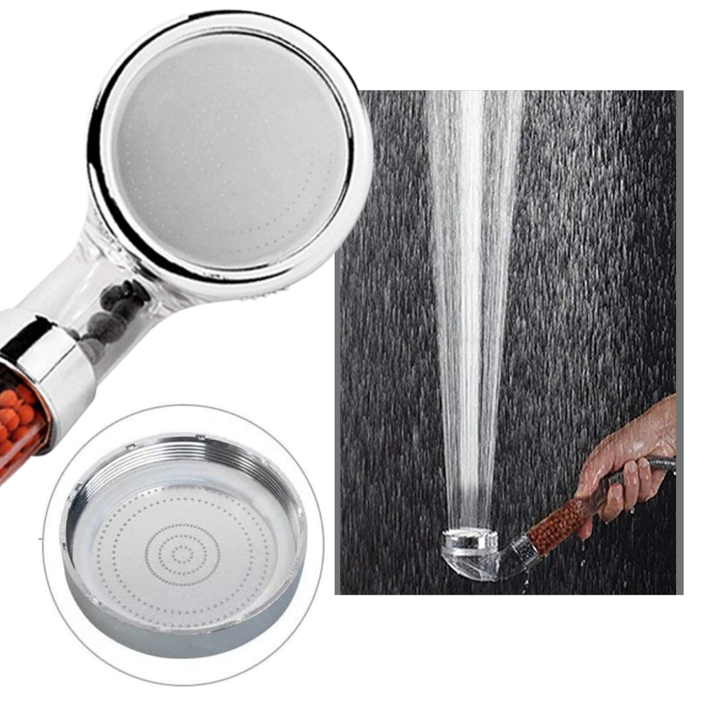 Pommeau de douche ionique à haute pression Rymerce, pièce de plomberie avec jets pour une douche efficace et relaxante.