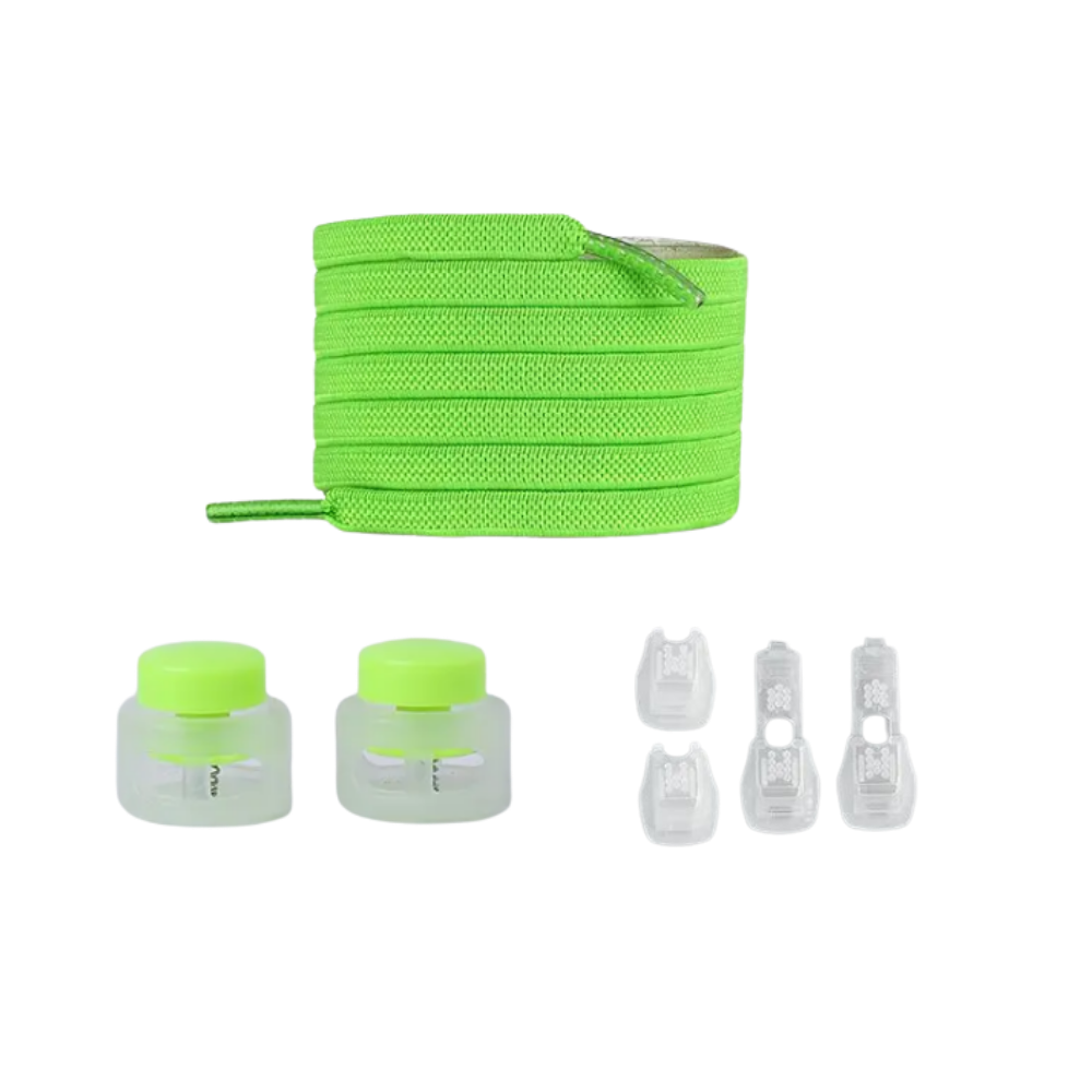 Lacets de fechamento seguros e estilosos da Peralng em verde maçã, com design moderno e prático para calçados.