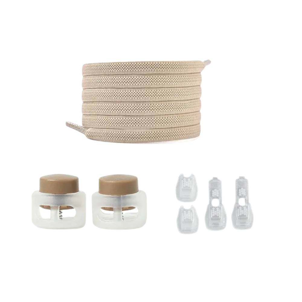 Lacets de fermeture seguros e estilosos da marca Peralng em tom cáqui, com design moderno para calçados.