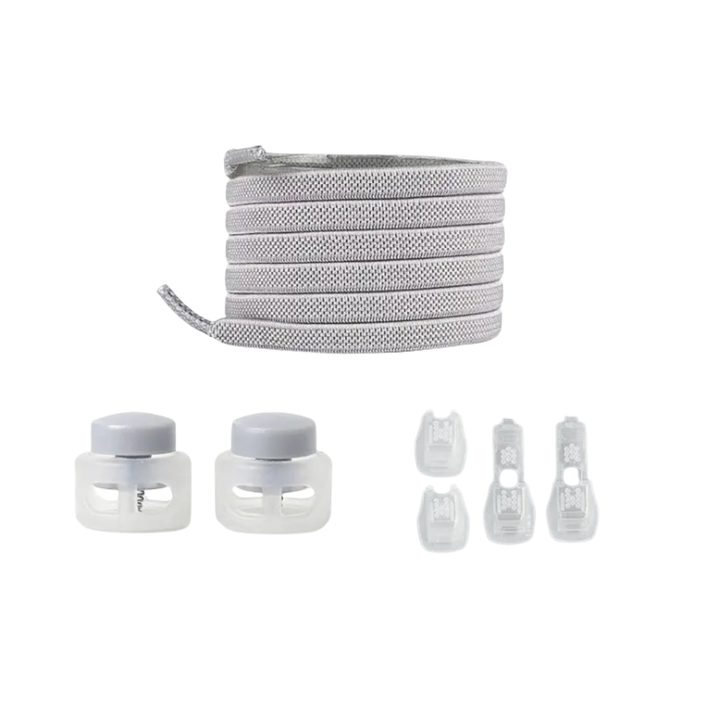 Lacets de fermeture seguros e na moda da marca Peralng, em cinza claro, com design resistente e estiloso para calçados.