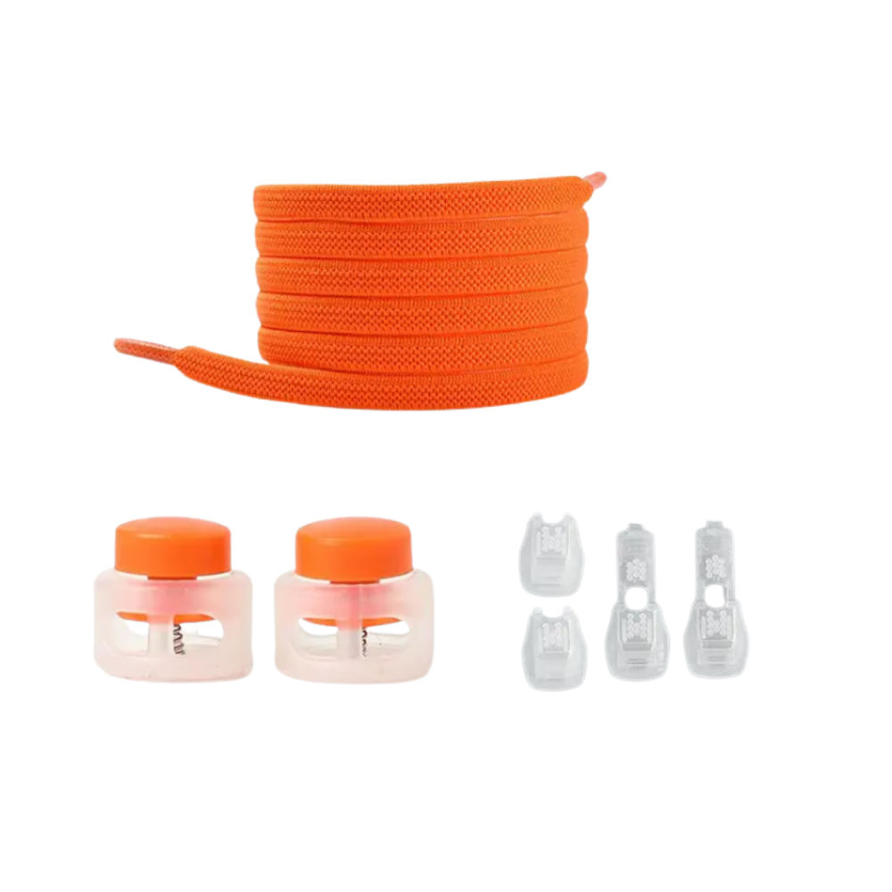 Lacets de fermeture seguros e fashion Peralng na cor laranja, com design moderno e resistente para calçados.