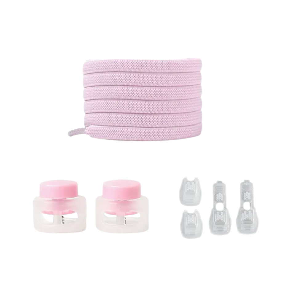 Lacets de fermeture seguros e estilosos da marca Peralng em cor rosa, feitos para garantir segurança e moda nos calçados.