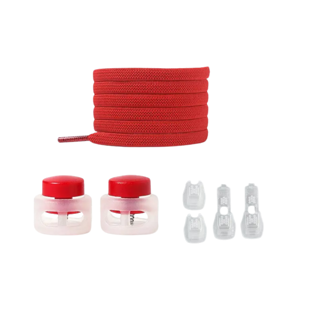 Lacets de fermeture seguros e fashion Peralng na cor vermelha, com design moderno para sapatos.