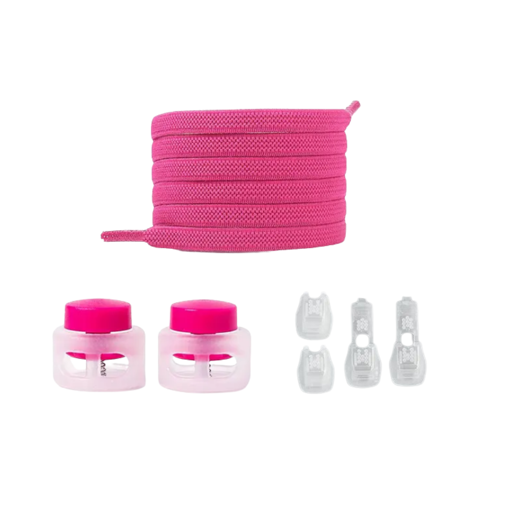 Lacets de fermeture seguros e modernos da Peralng na cor rosa vermelha, com design elegante e prático para calçados.