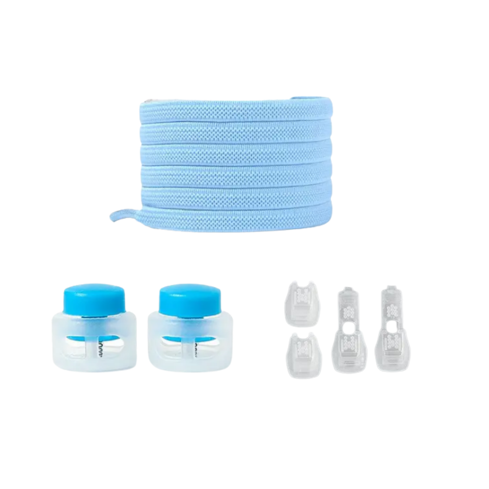 Lacetes de moda da Peralng em azul claro, com fechos seguros e estilosos para calçados.