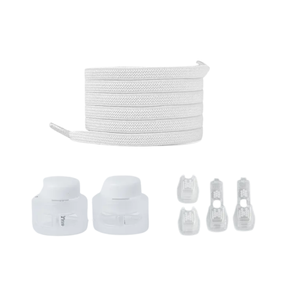 Lacetes de moda e seguros da marca Peralng, em cor branca, com design que garante firmeza e estilo para calçados.