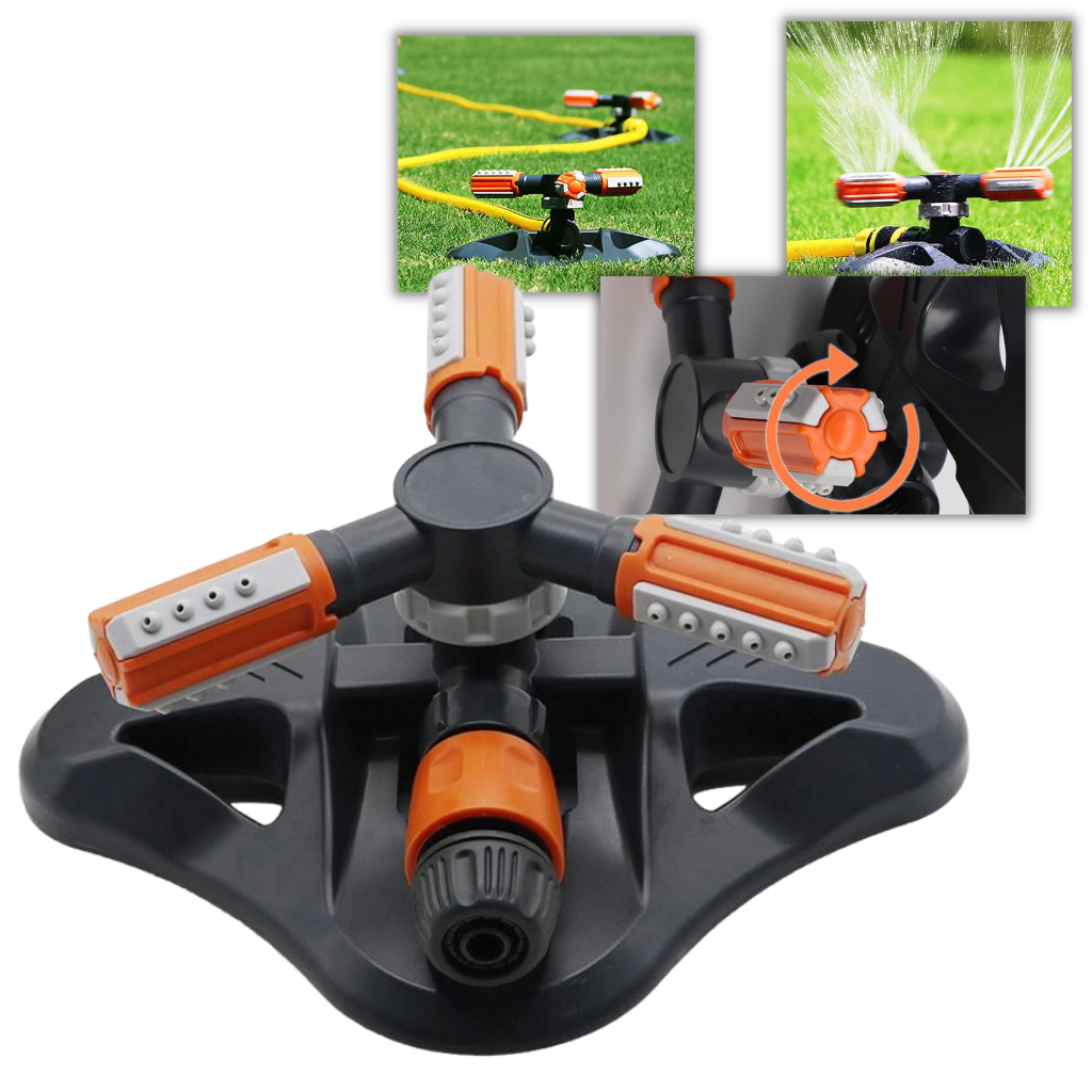 Dispositivo de irrigação ajustável Saikoo para jardinagem, com jato de água giratório em 360 graus.