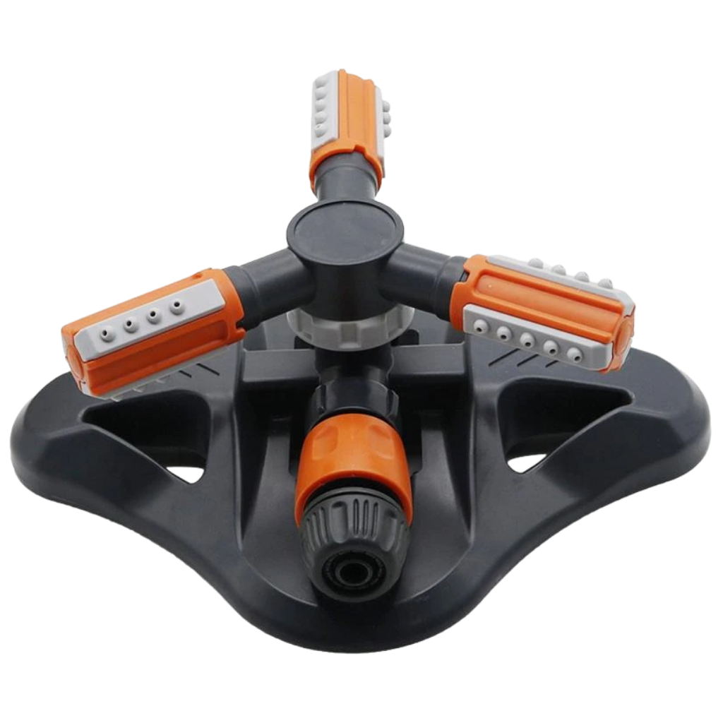 Dispositivo de irrigação ajustável Saikoo para jardinagem, com fluxo de água rotativo de 360 graus, ideal para irrigação eficiente.