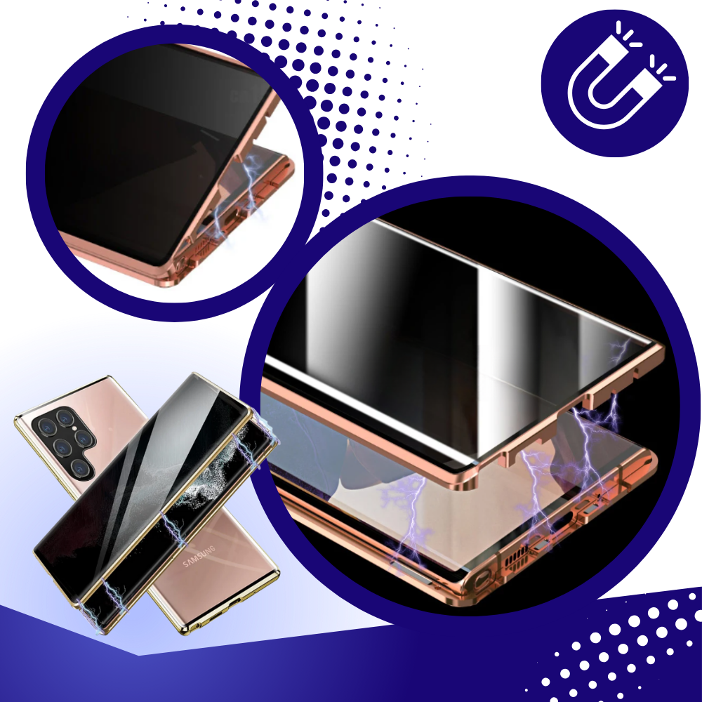 Capa de telefone Samsung com vidro de privacidade da Tvcmall, protegendo a tela contra olhares indesejados.